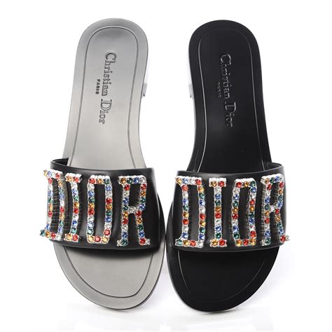 all black christian dior slides|Christian Dior slides on sale.